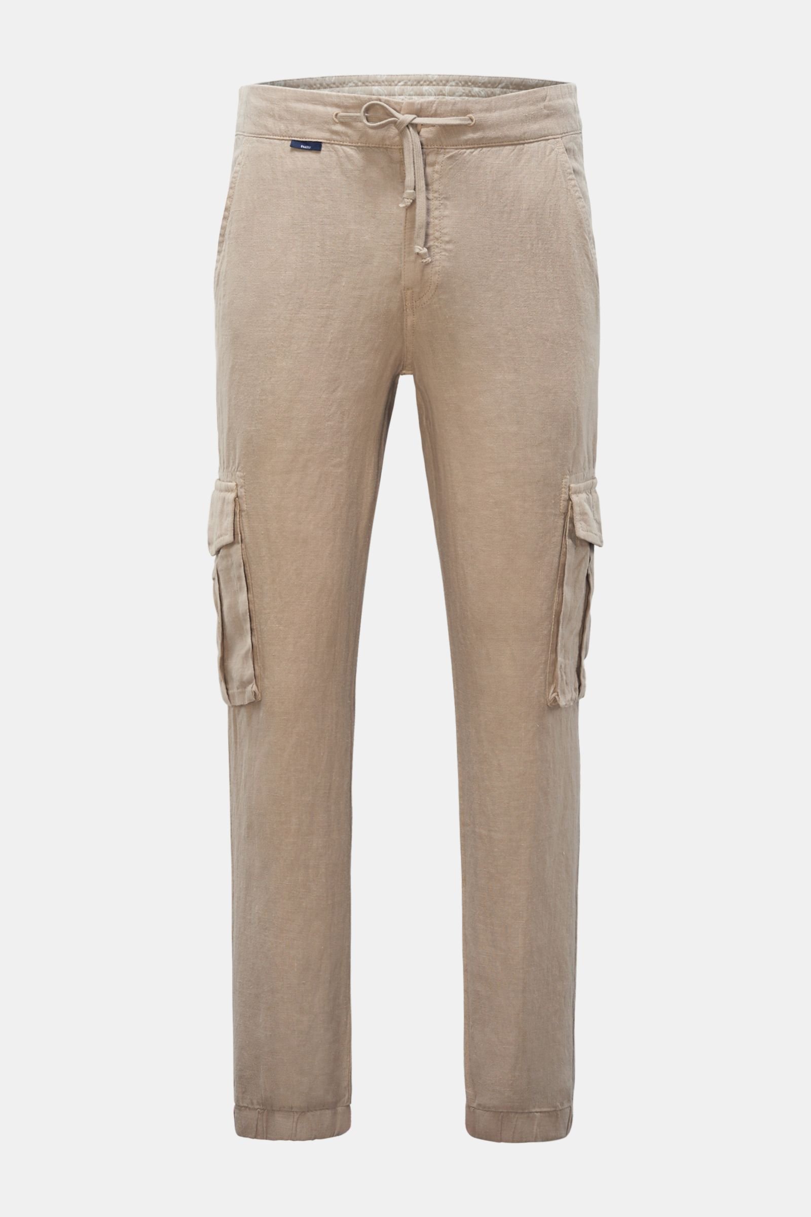 Linen cargo jogger pants 'Linen Cargo' beige