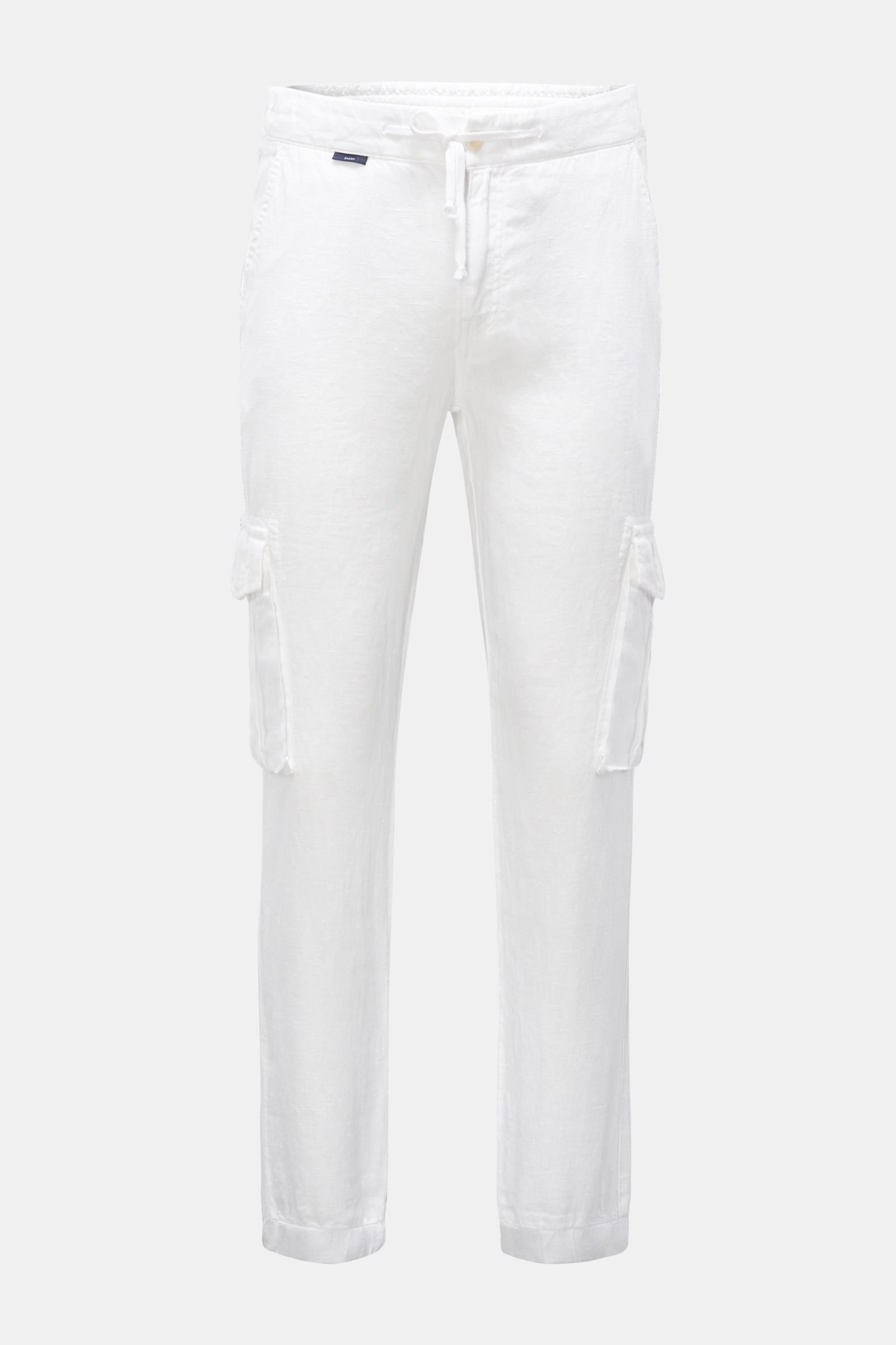 Linen cargo jogger pants 'Linen Cargo' white