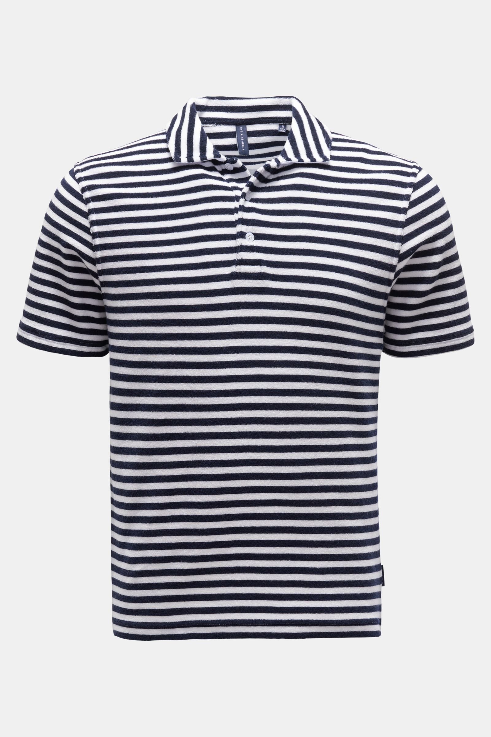 Terry polo shirt 'Terry Stripe Polo' olive/navy striped