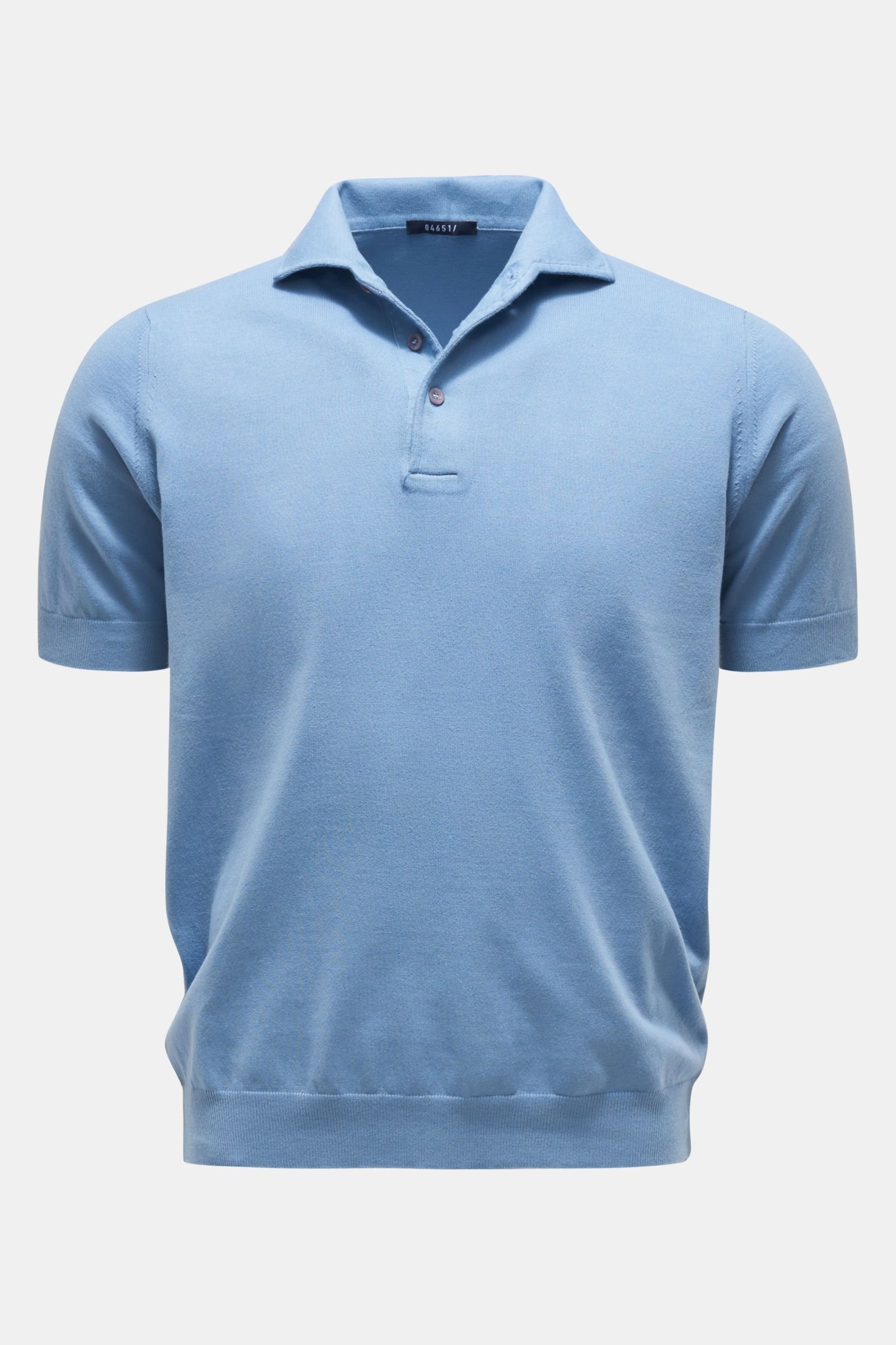 Short-sleeved knit polo 'Foggy Polo' smoky blue