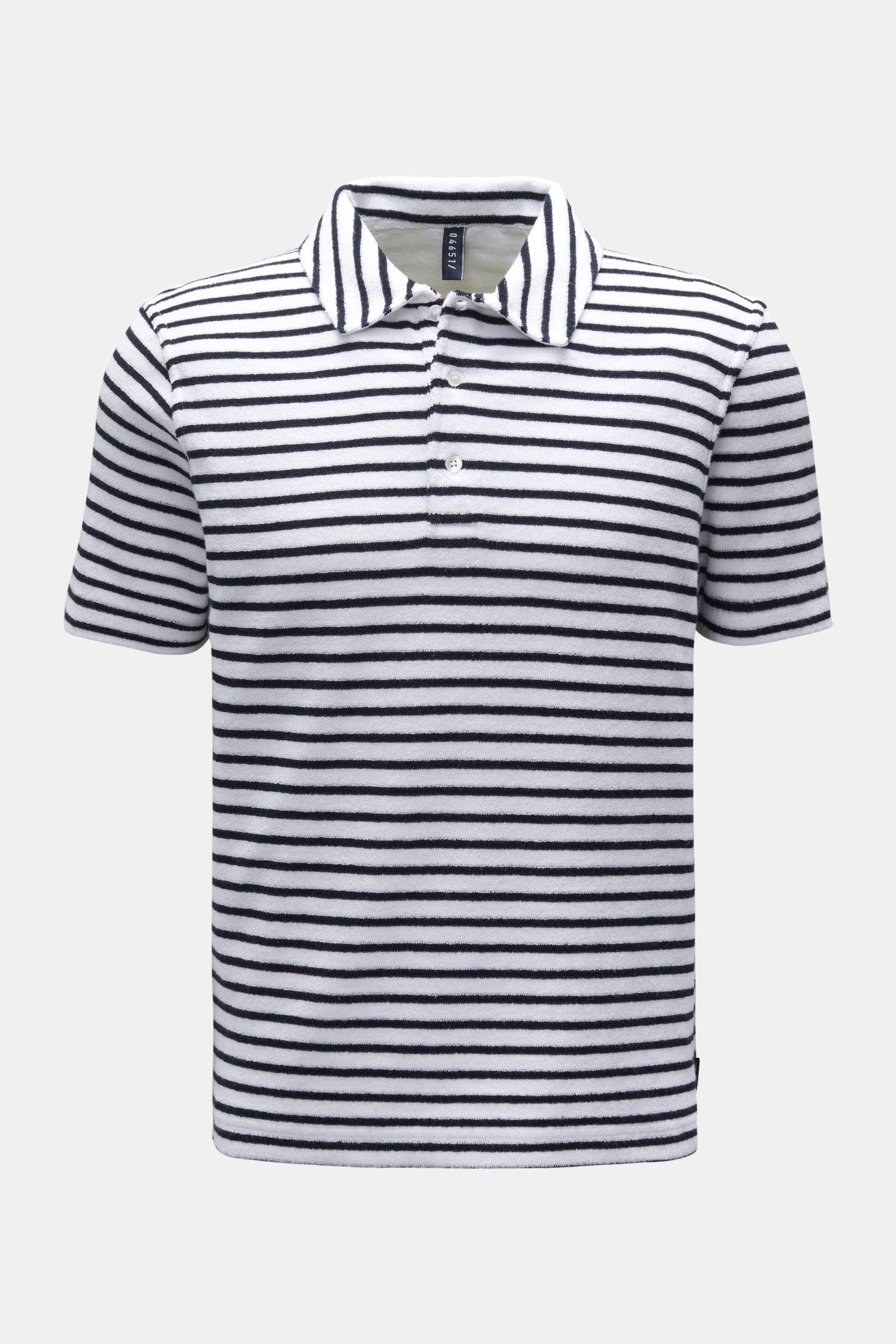 Frottee-Poloshirt 'Terry Stripe Polo' navy/weiß gestreift
