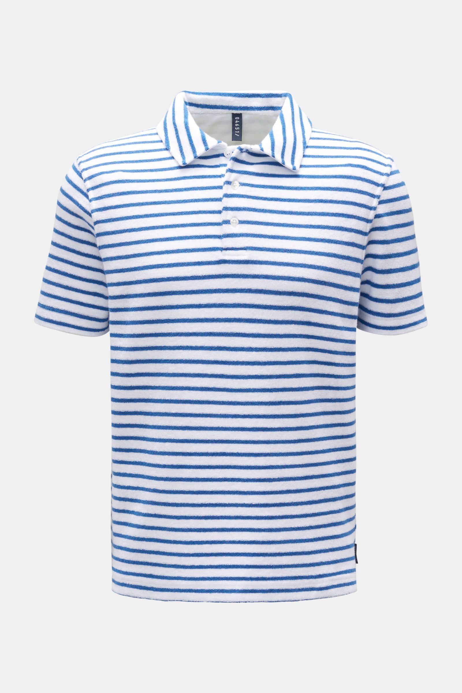 Frottee-Poloshirt 'Terry Stripe Polo' blau/weiß gestreift