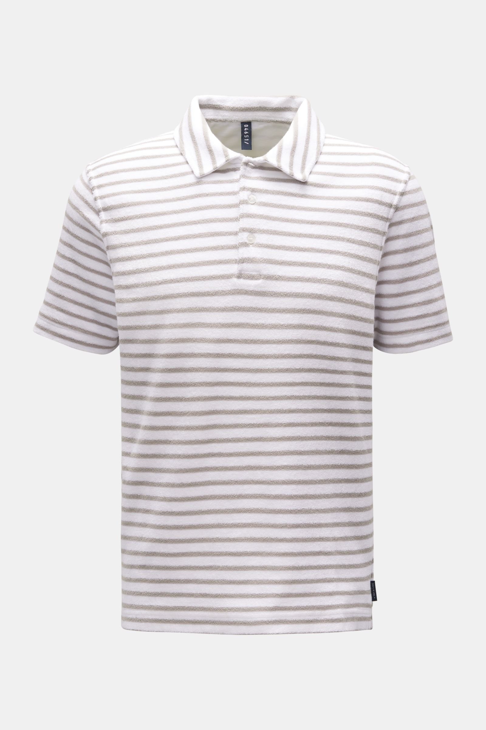 Terry polo shirt 'Terry Stripe Polo' grey/white striped