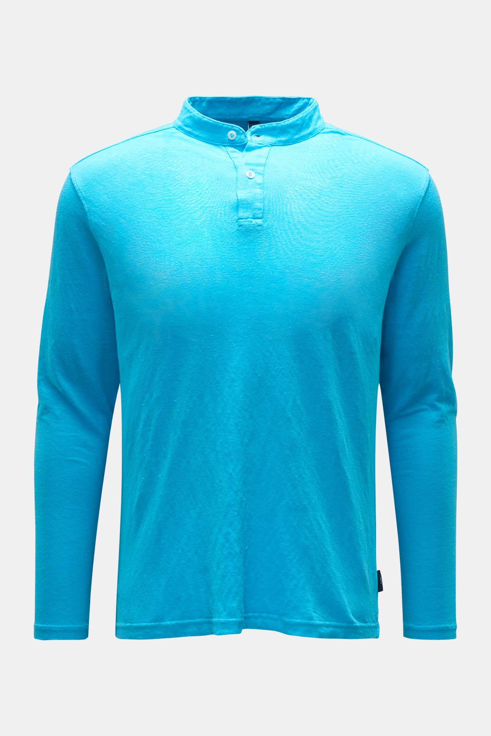 Linen Henley T-shirt turquoise 