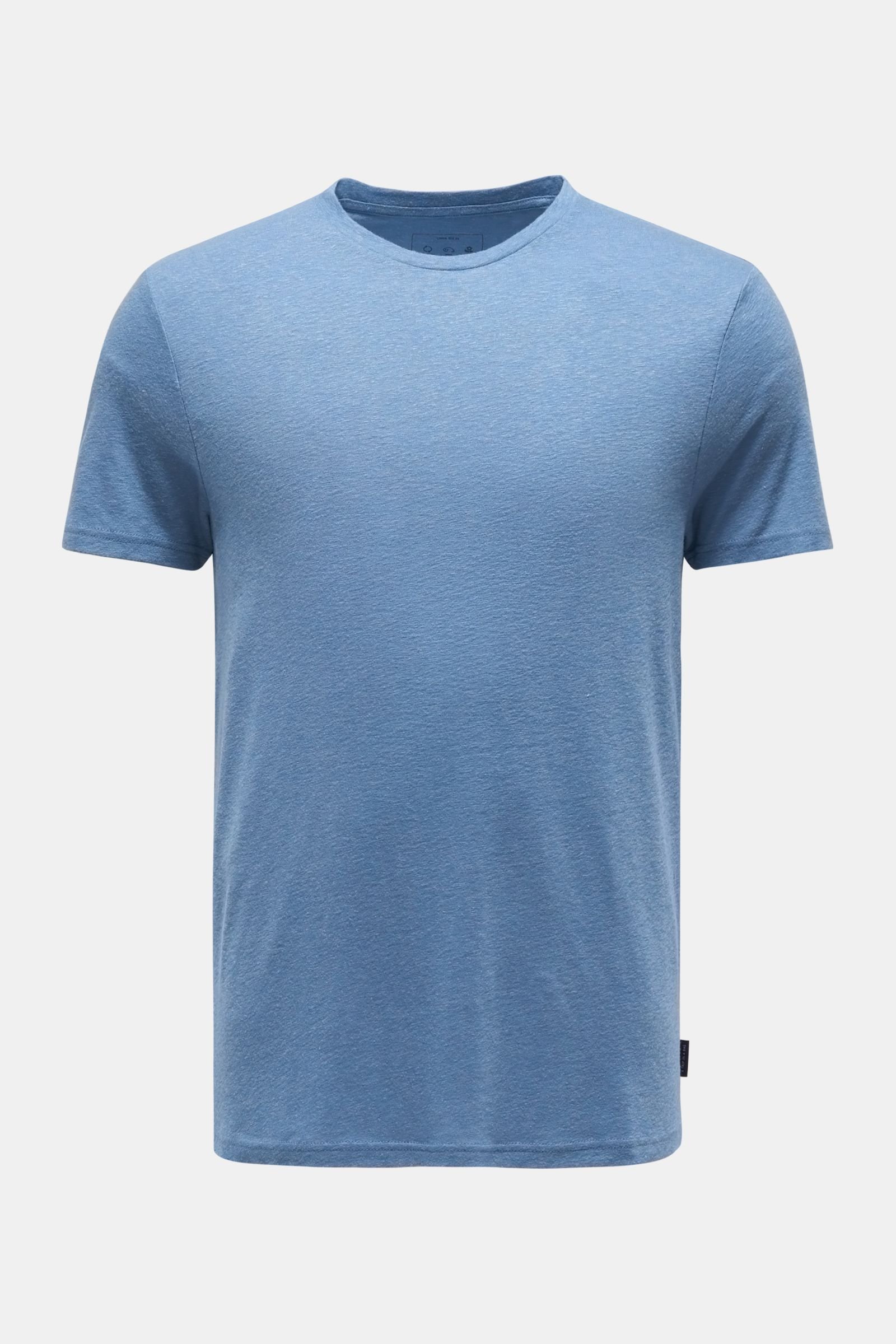 Crew neck T-shirt 'Linen Tee' smoky blue