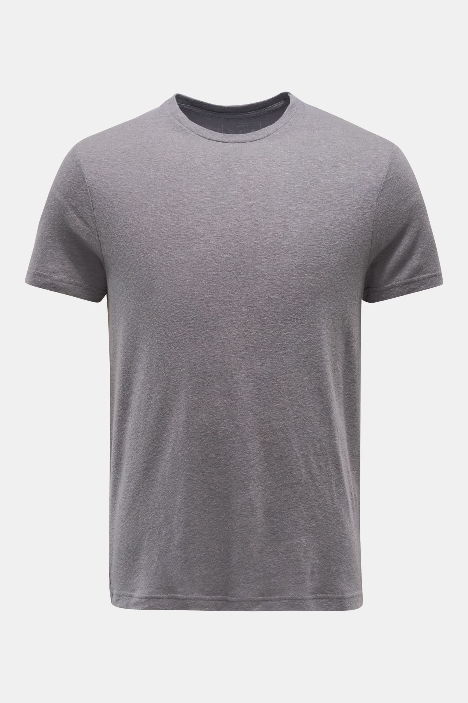 Crew neck T-shirt 'Linen Tee' grey