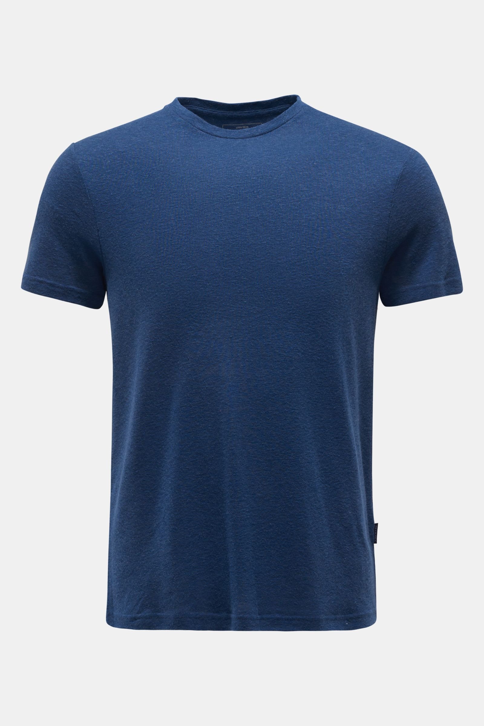 Crew neck T-shirt 'Linen Tee' dark blue