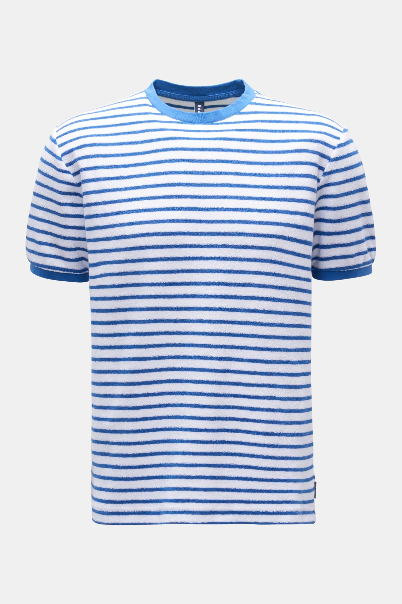 Frottee Rundhals-T-Shirt 'Terry Stripe Tee' blau/weiß gestreift