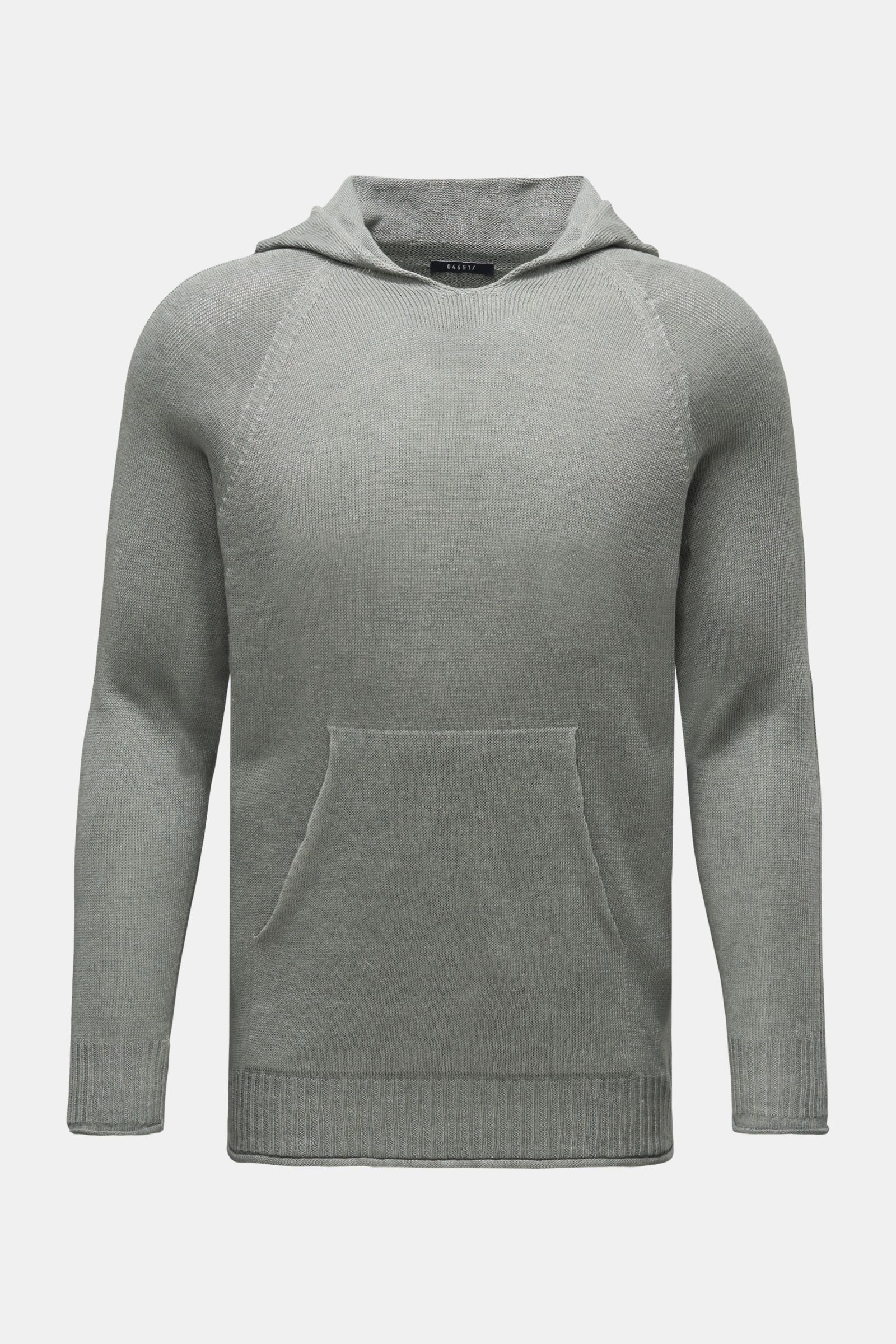 Hooded jumper 'Linen Knit' grey