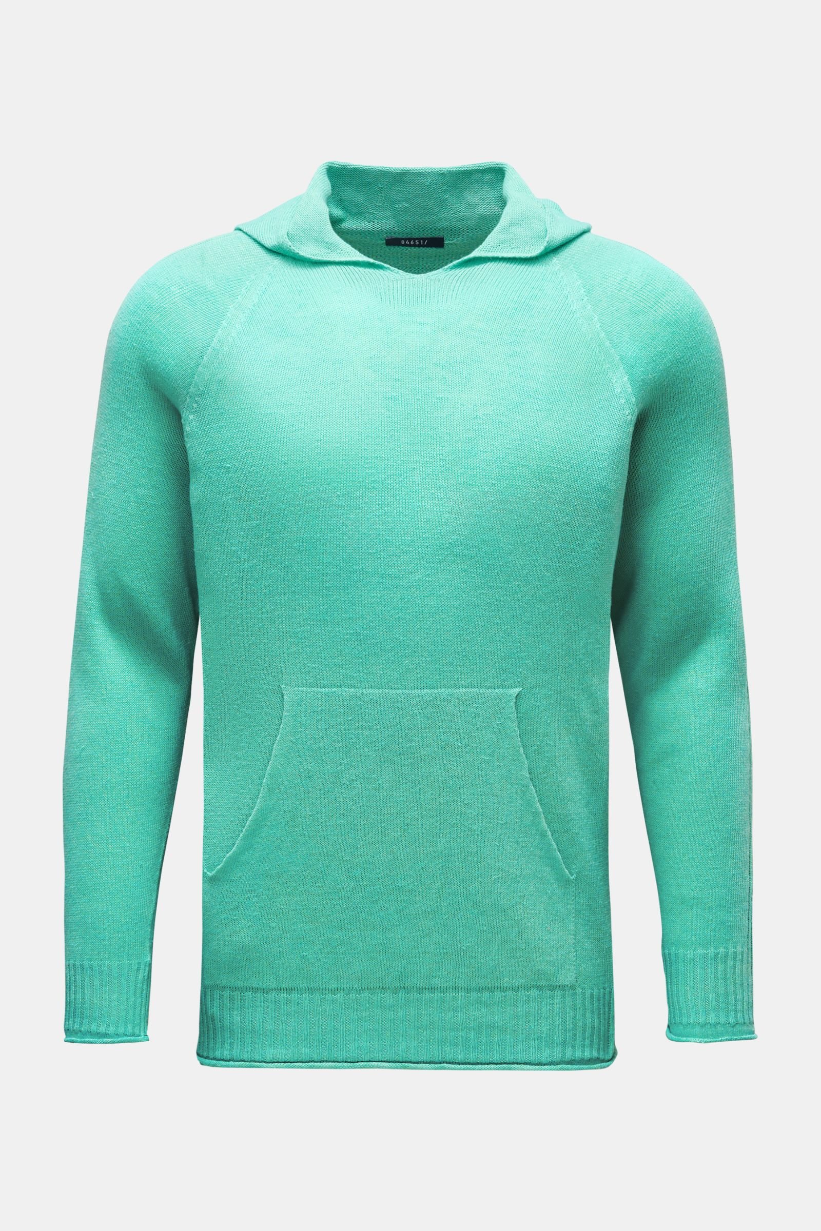 Hooded jumper 'Linen Knit' pastel green