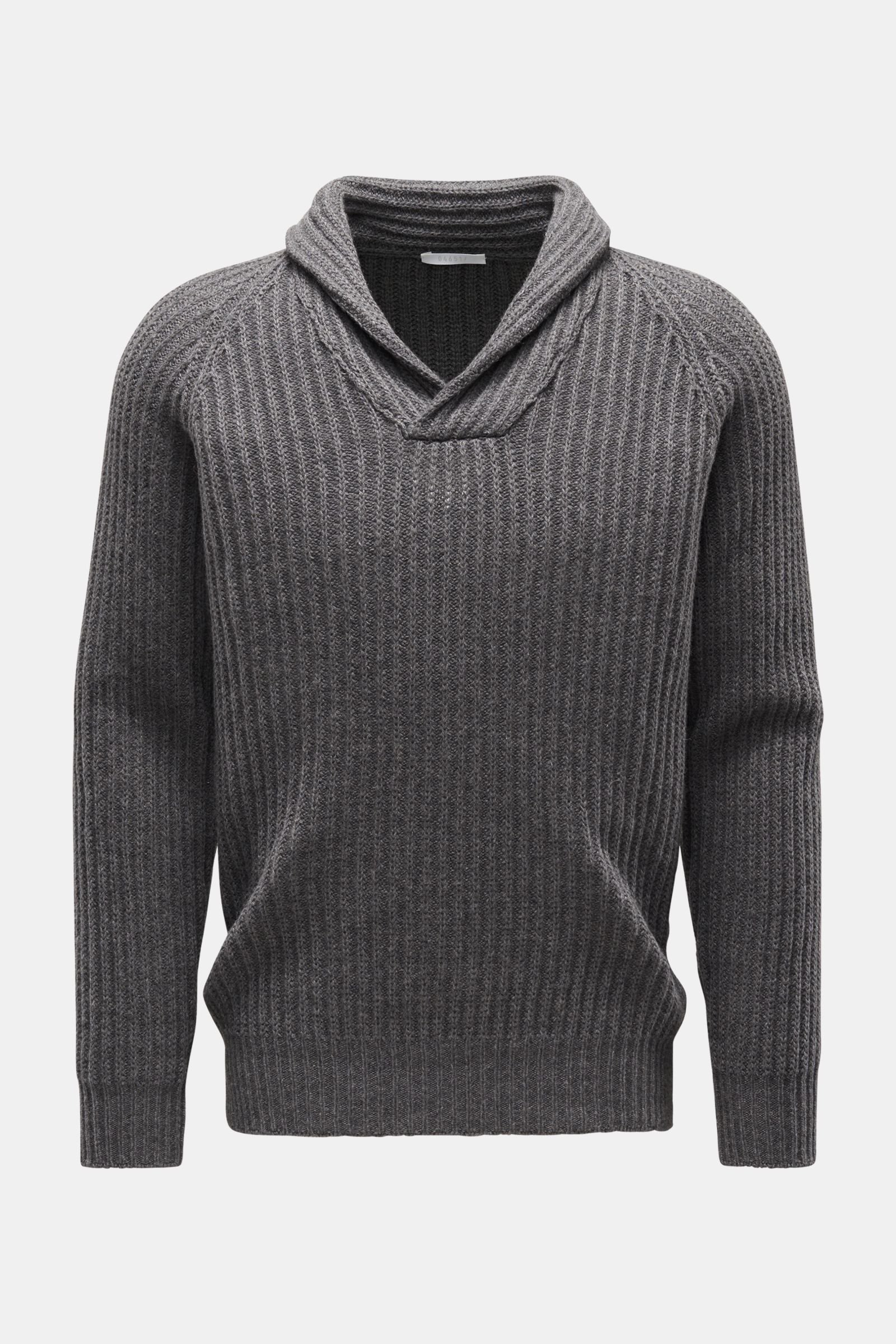 Cashmere jumper 'The Shawl Collar' dark grey