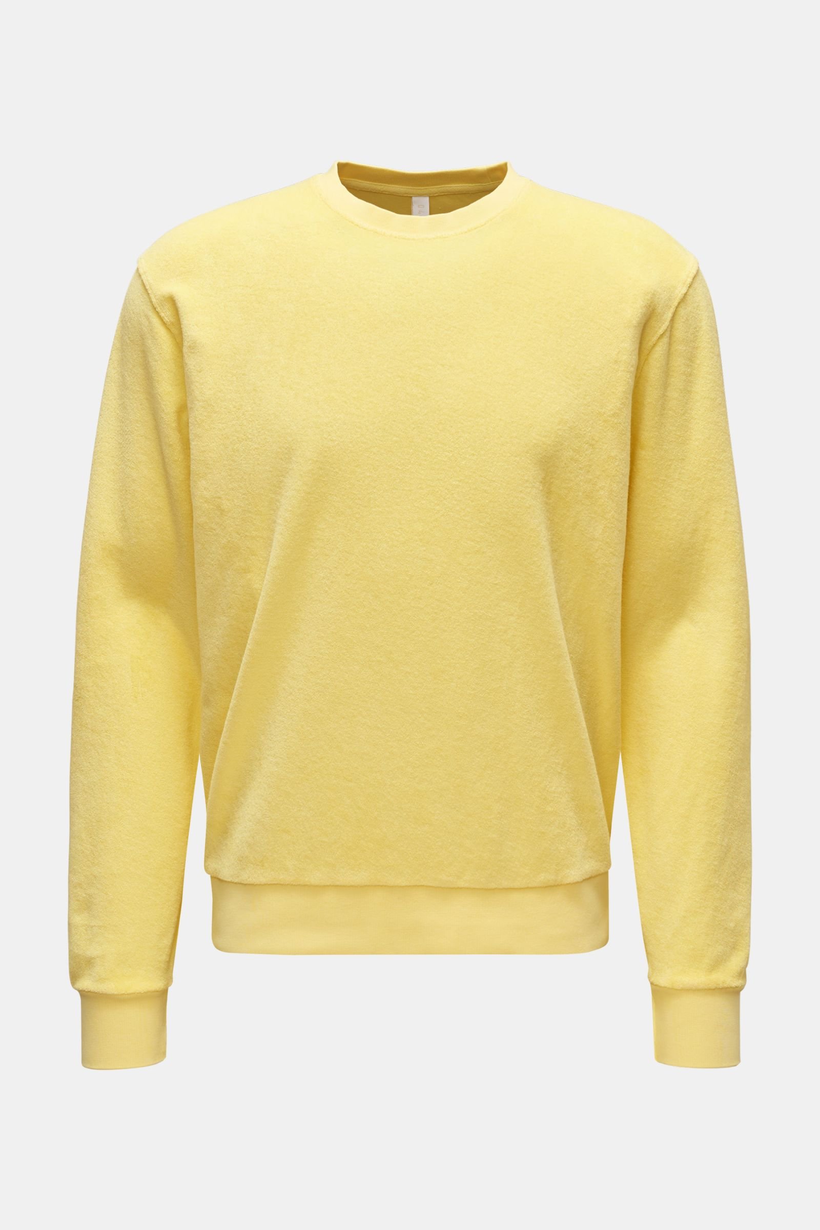Crew neck terry sweatshirt yellow