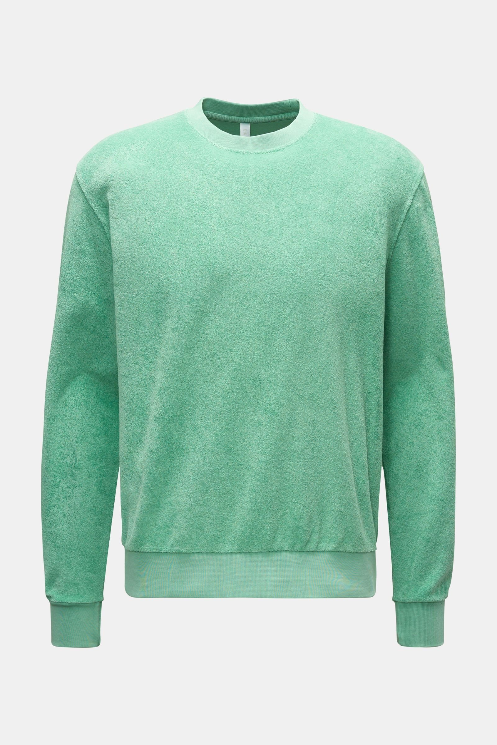 Frottee Rundhals-Sweatshirt hellgrün