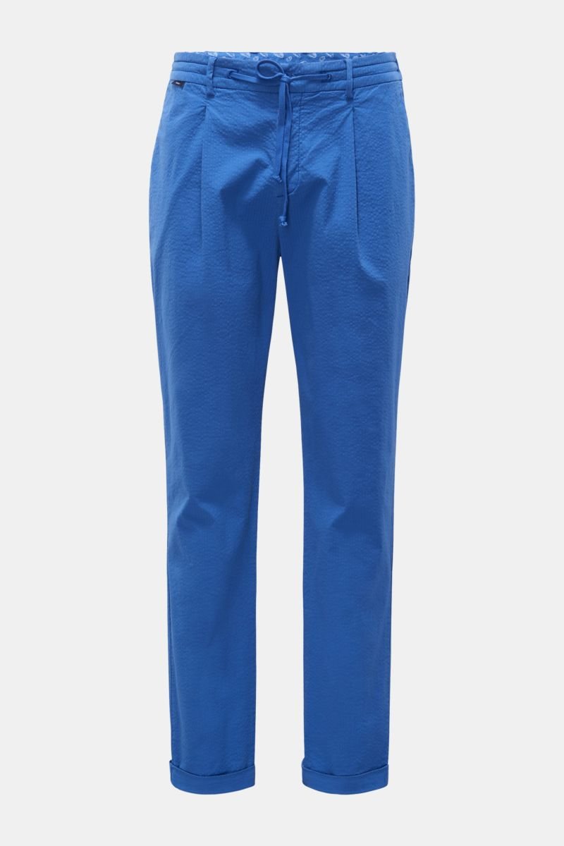 Seersucker jogger pants blue