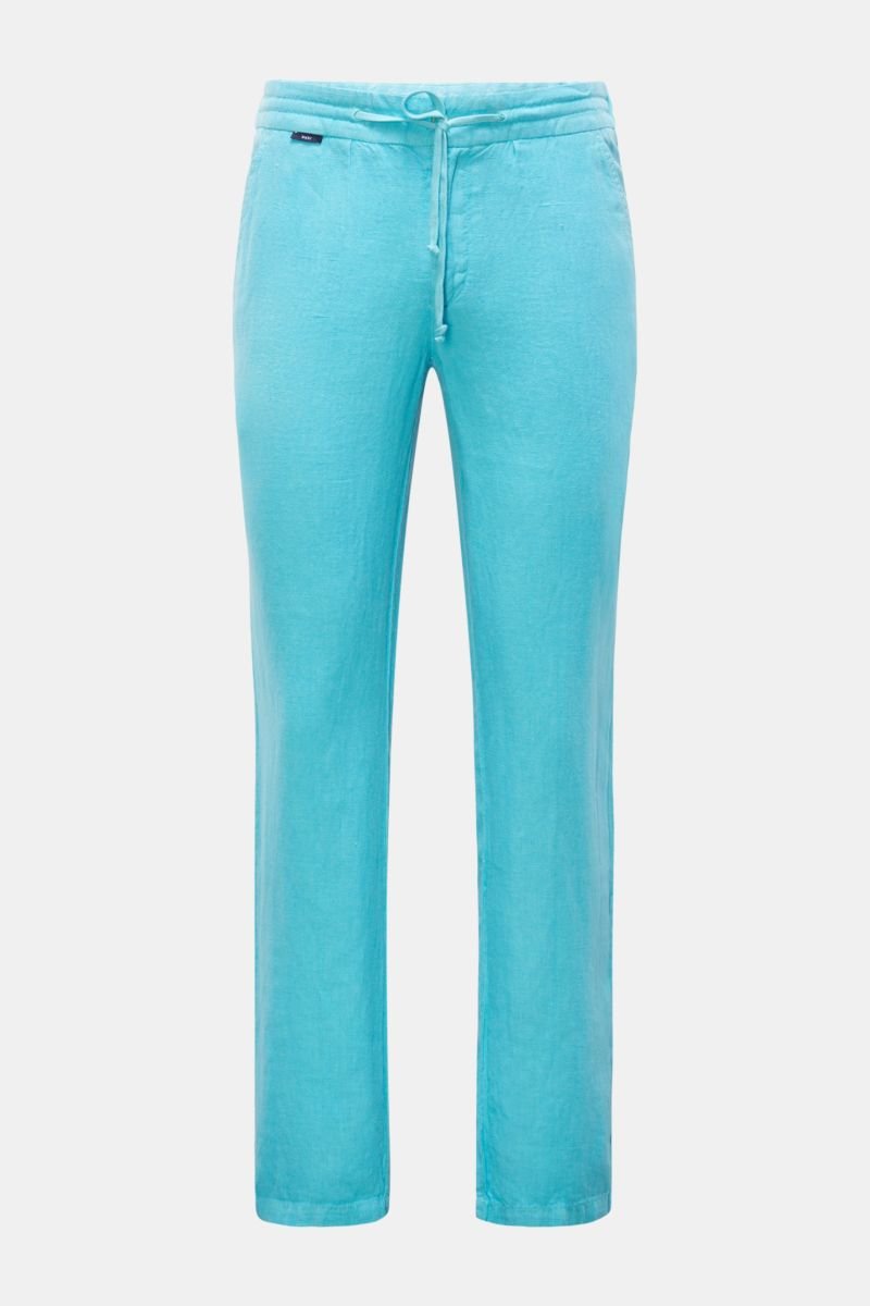 Linen jogger pants 'Linen Pant' turquoise