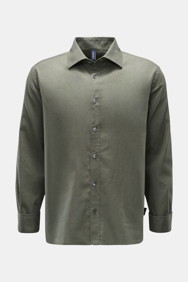 Casual Hemd 'Summer Shirt' Kent-Kragen oliv