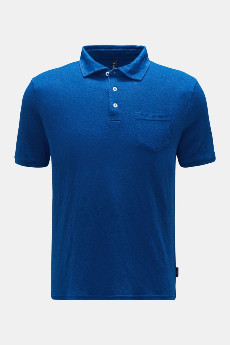 Leinen-Poloshirt blau