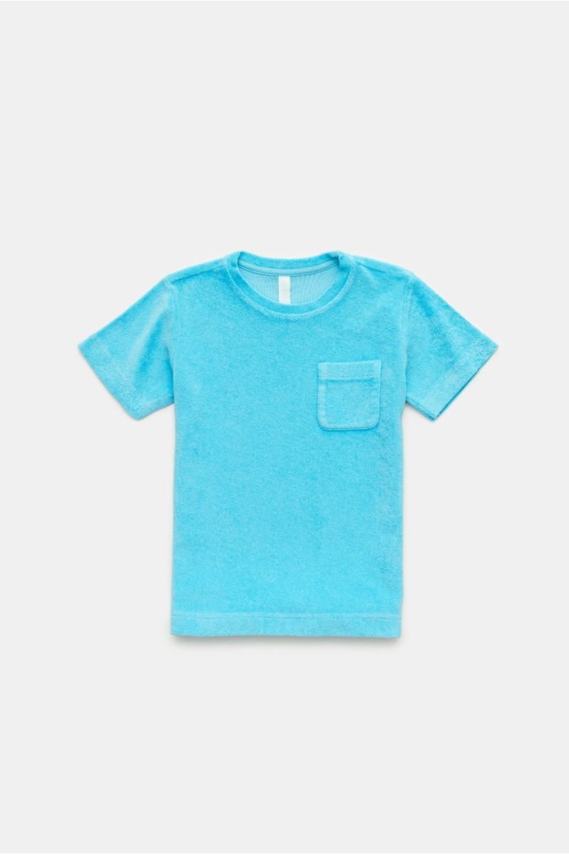 Kids terry crew neck T-shirt 'Kids Terry Tee' turquoise