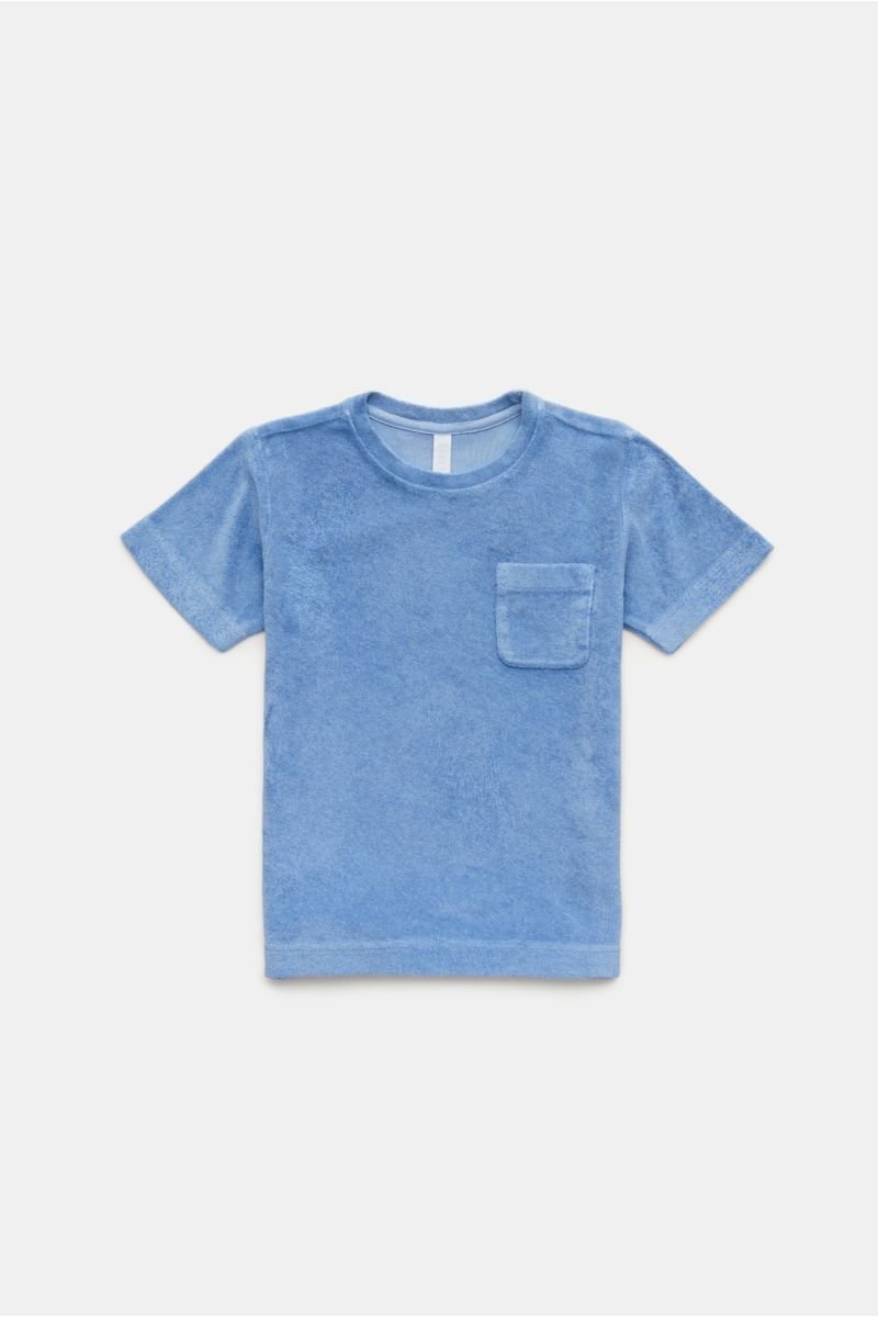 Kids terry crew neck T-shirt 'Kids Terry Tee' light blue