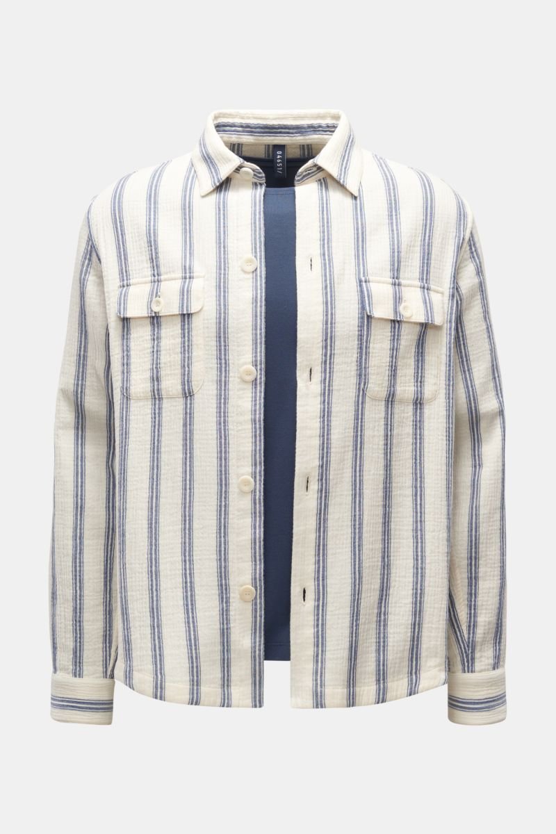 Seersucker overshirt navy/cream striped
