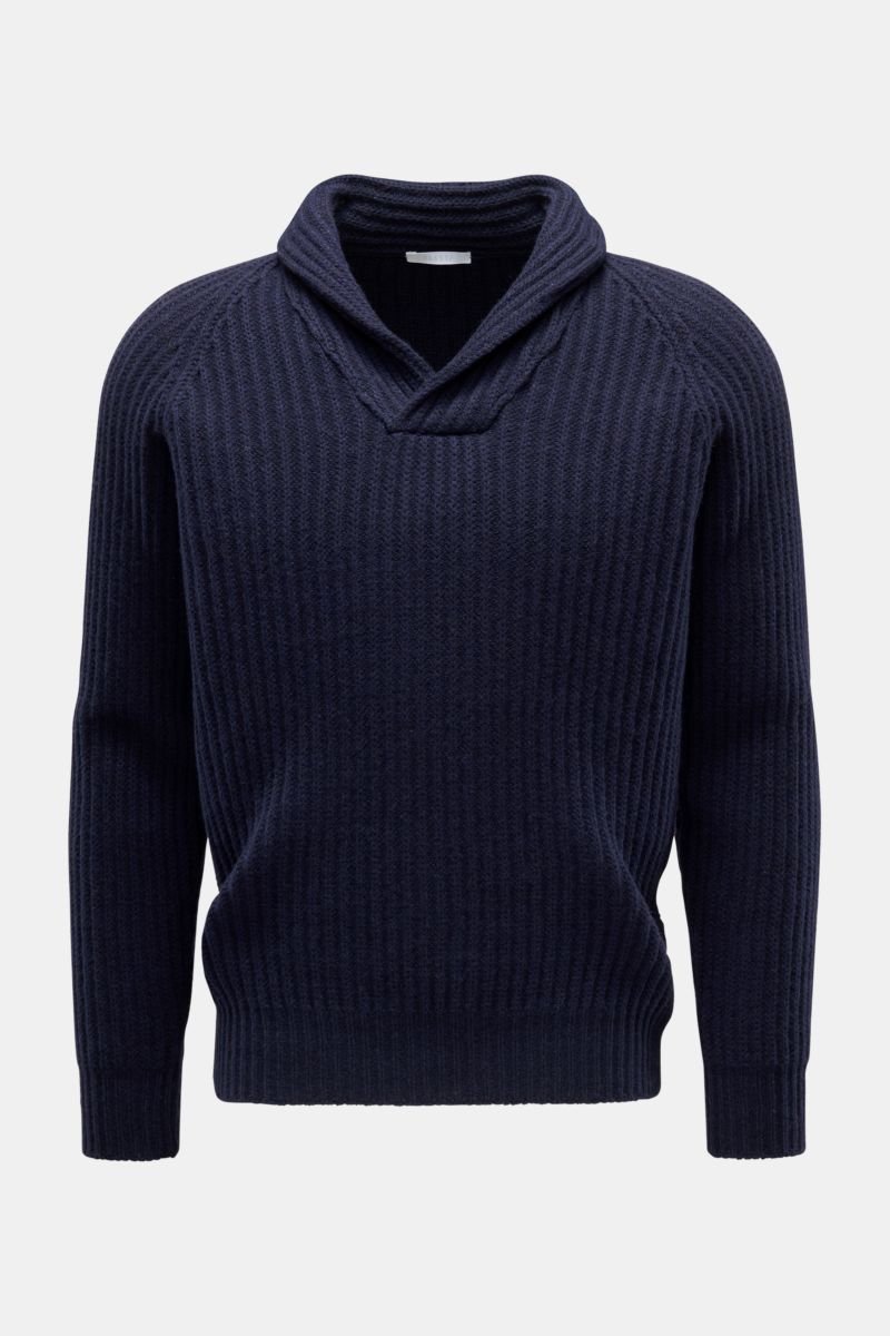 Cashmere Pullover 'The Shawl Collar' navy 
