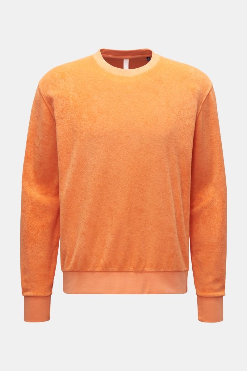 Frottee Rundhals-Sweatshirt orange