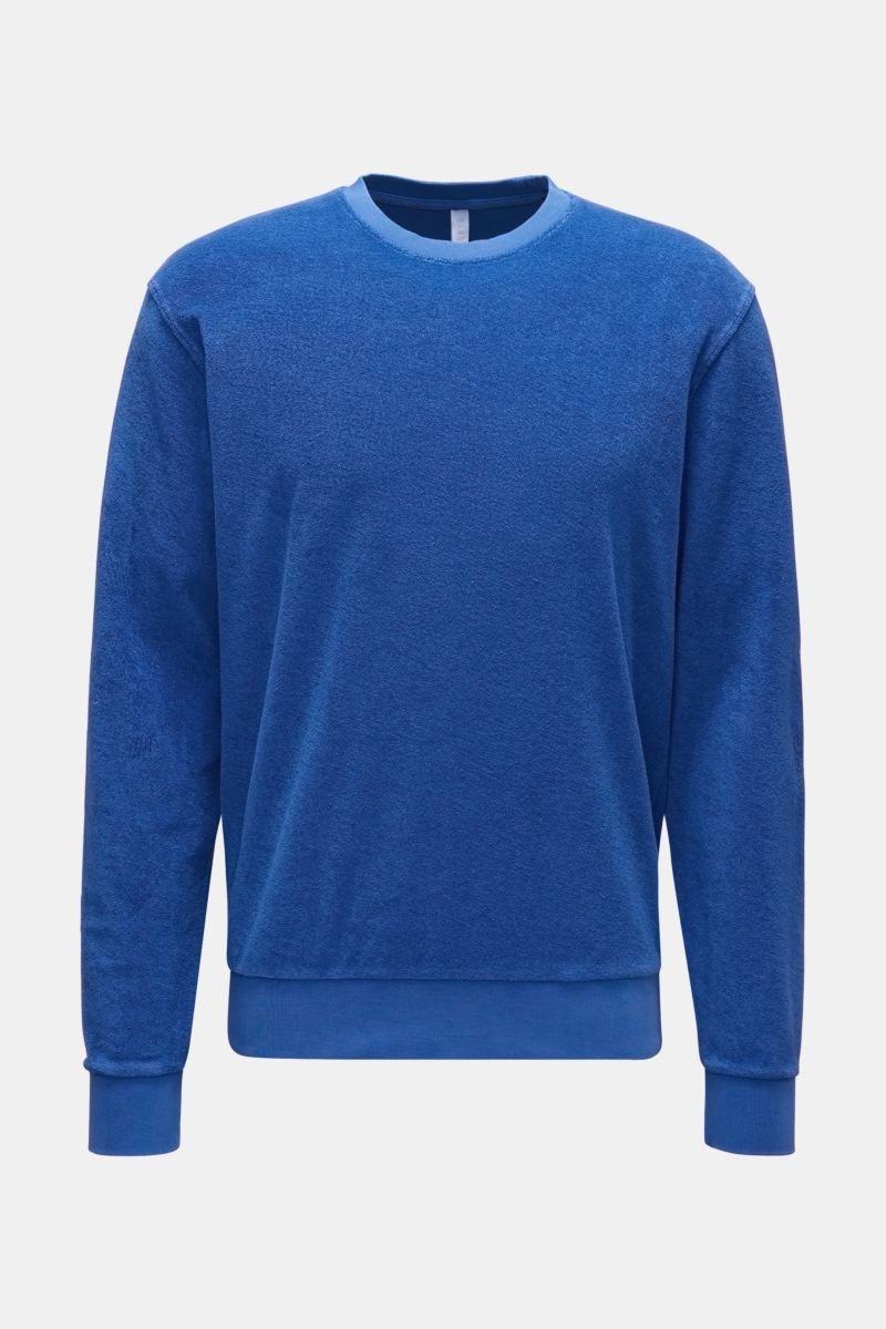 Frottee Rundhals-Sweatshirt blau