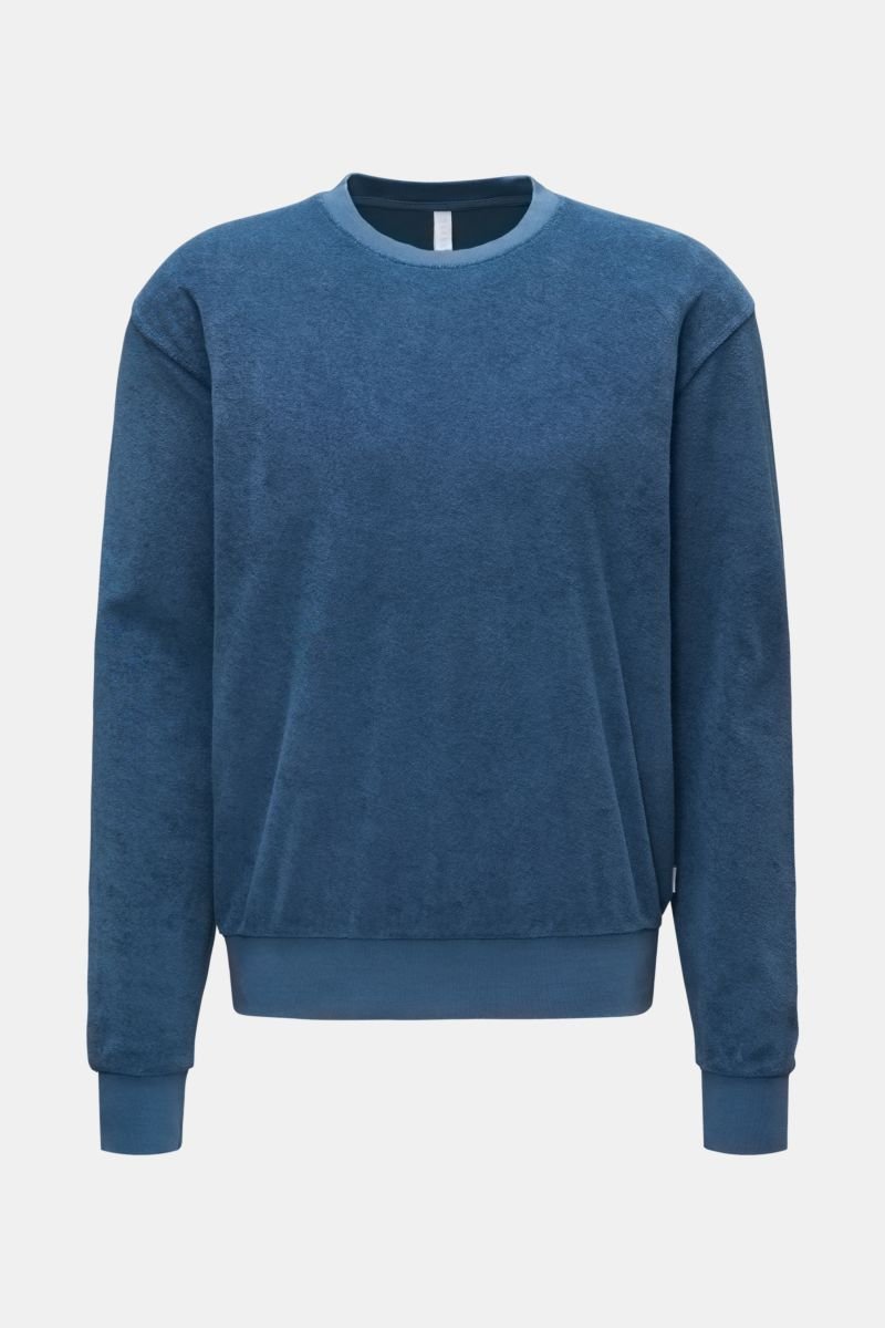 Frottee Rundhals-Sweatshirt graublau
