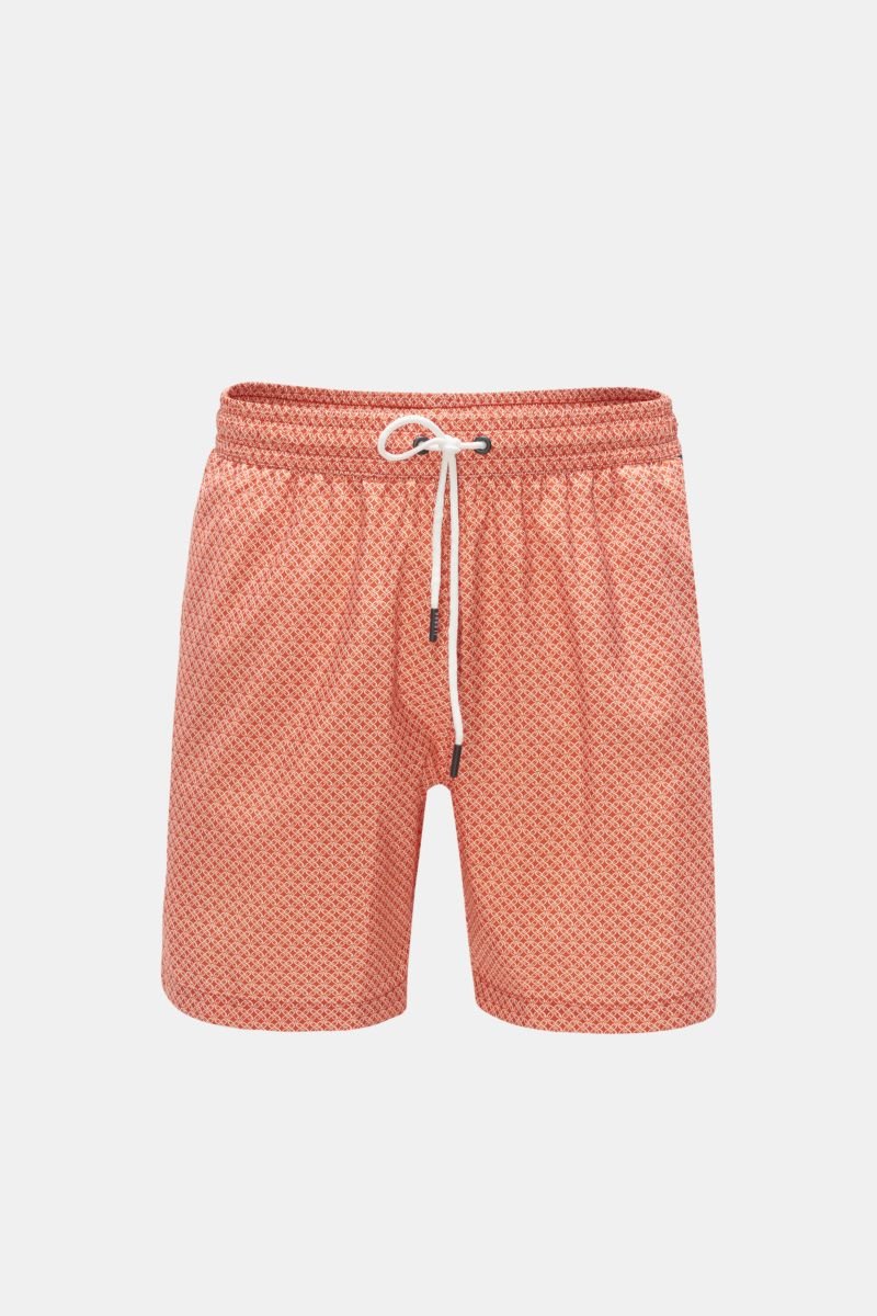 Swim shorts 'Tile Swim' orange/white patterned